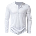 Camiseta de manga larga con cuello Henley para hombre de Vanthea