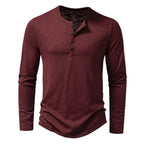 Camiseta de manga larga con cuello Henley para hombre de Vanthea