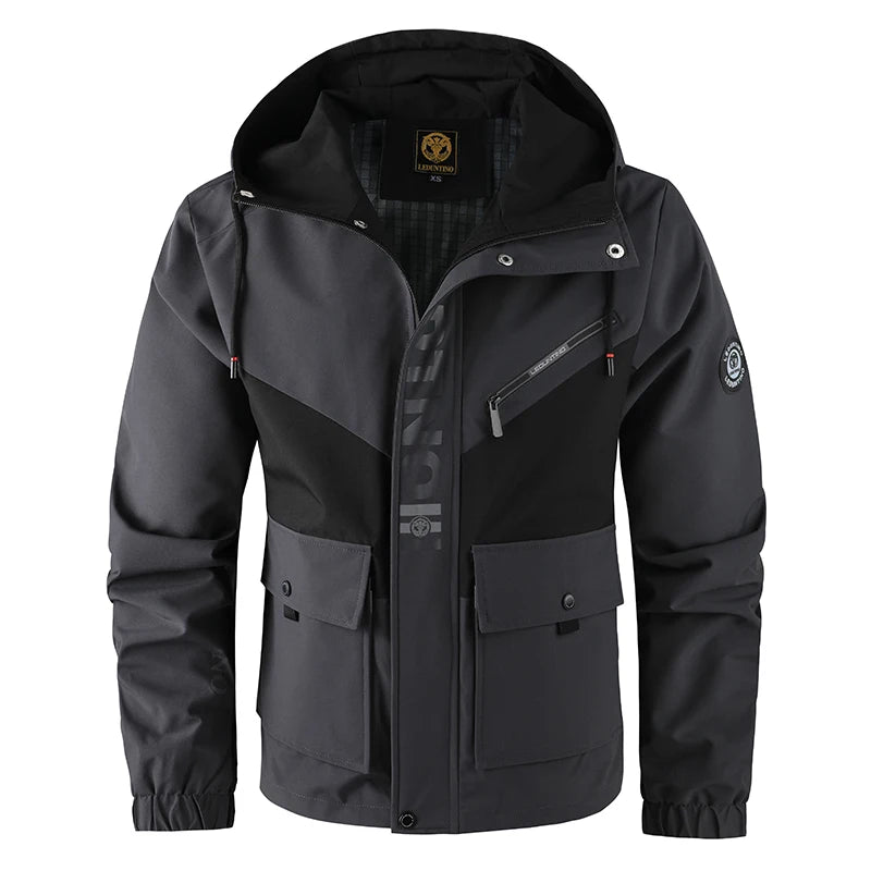 Chaqueta Masculina Táctica Impermeable Multibolsillos Vanthea