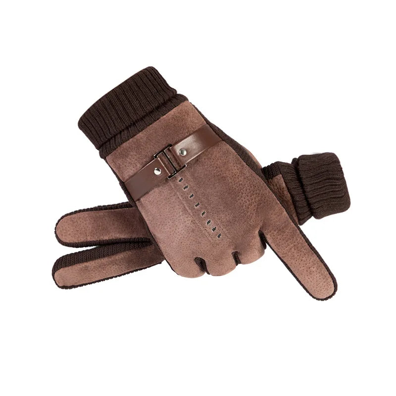 Guantes Masculinos De Cuero Táctiles Antiviento Vanthea