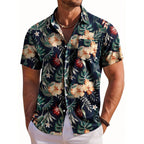 Camisa De Manga Corta Para Hombre Con Estampado Botánico De Vanthea