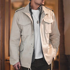 Chaqueta Masculina Militar Multibolsillos Algodón Vanthea