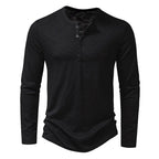 Camiseta de manga larga con cuello Henley para hombre de Vanthea