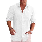 Camisa de manga larga para hombre de lino y algodón Vanthea