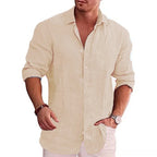 Camisa de manga larga para hombre de lino y algodón Vanthea
