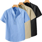 Camiseta de hombre de manga corta y cuello alto de algodón Vanthea