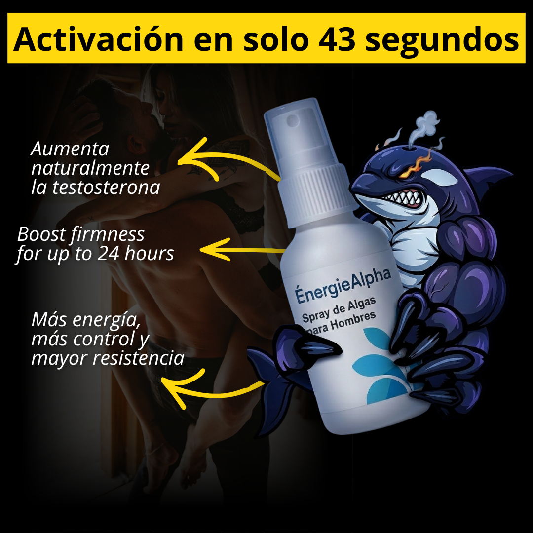 ÉnergieAlpha Spray de Algas para Erecciones | ¡Erecciones de acero en solo 43 segundos!